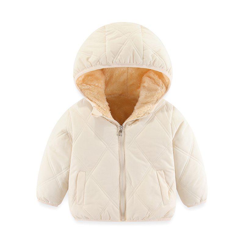 冬の子供の綿の服の卸売りとベルベットの厚い赤ちゃんの帽子の綿の服のコートの男女の中小の子供のダウンジャケット|undefined