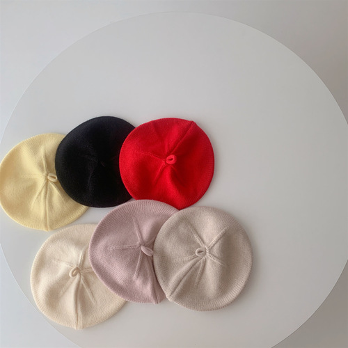 ins Korean version spring and autumn baby beret thin breathable foreign style versatile knitted hat cute baby painter hat