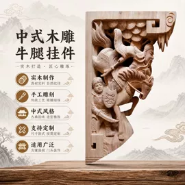 木雕/根雕;屏风、隔断类;木质工艺品