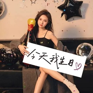 Princess Happy Birthday Atmosphere Photo Props Scene Decoration Party Ceremony Handheld Banner Hanging Cloth