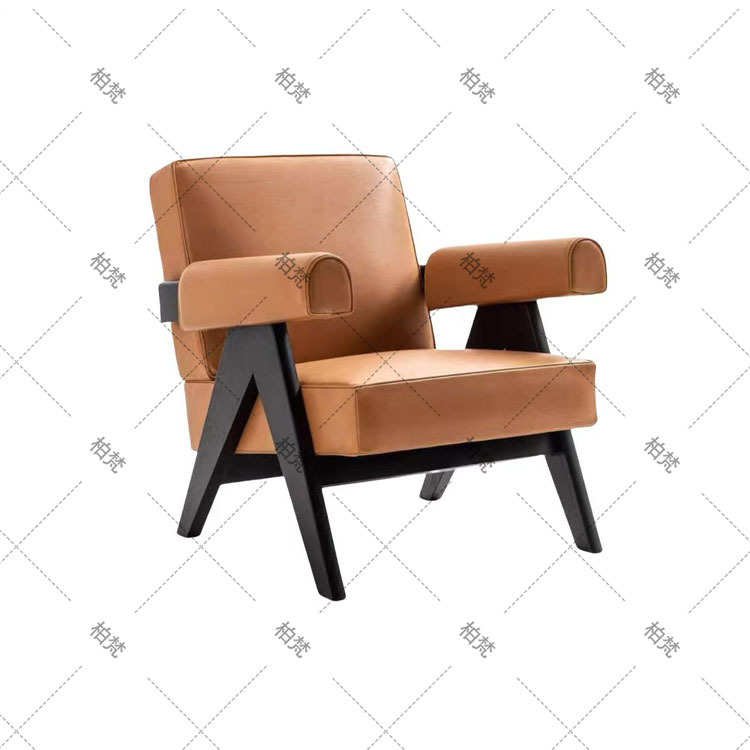 Silla de ocio de madera maciza perezosa de mediana edad, sofá individual de diseño de madera de fresno, silla Hank, silla de tienda de té con leche de café