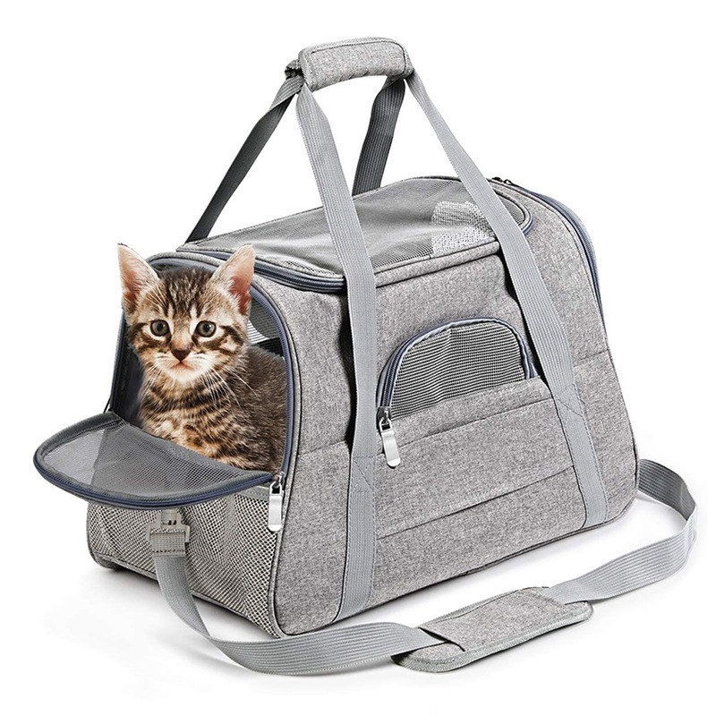 Transportadora Plegable para Mascotas de Tela Oxford Transpirable para Automóvil