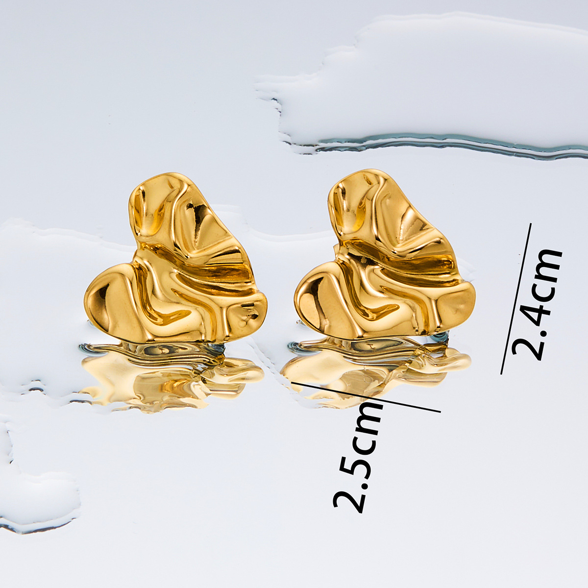 Titanium Steel Ear Needle Material 18K Gold Plated Plating Material 1 Pair Simple Style Geometric Plating Titanium Steel 18K Gold Plated Ear Studs