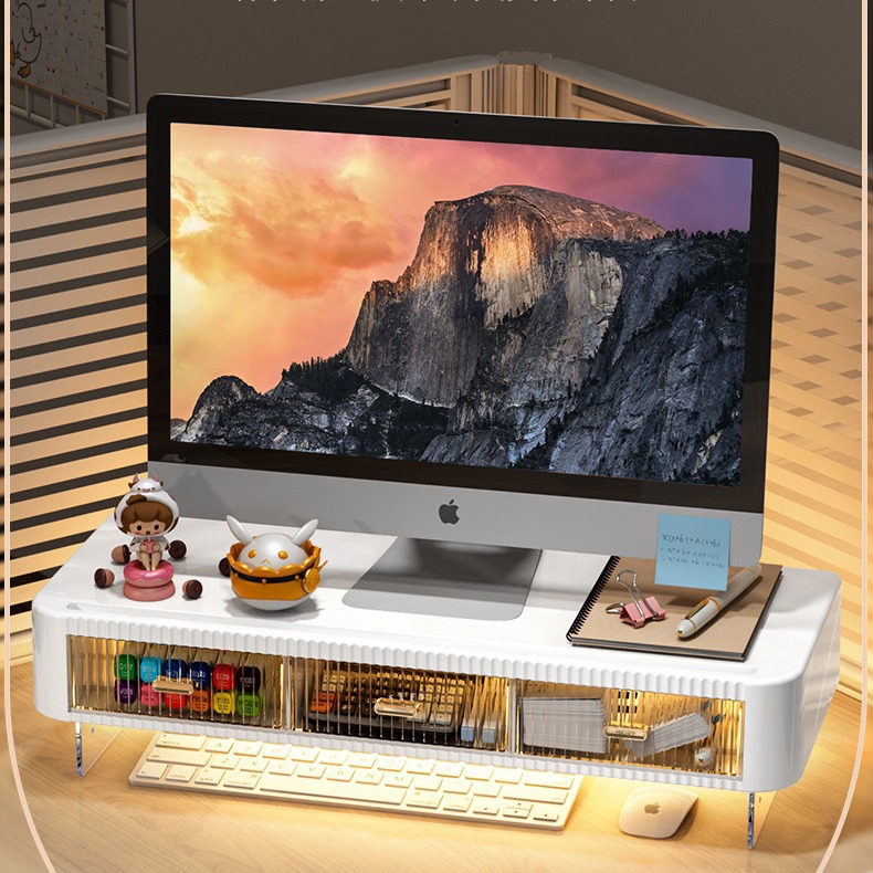 Office Storage Rack Drawer-Type Multi-Functional Desktop Monitor Stand Simple Desktop Computer Elevated Rack