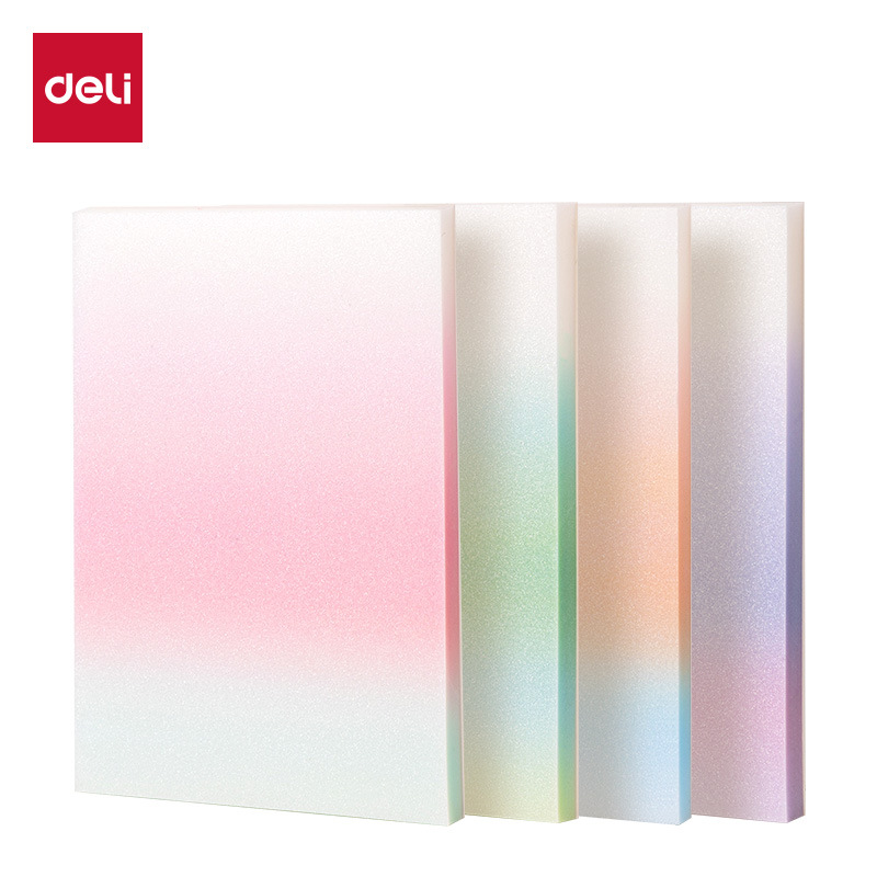 Deli Bt406 Gradient Note Stickers 76Mm*101Mm Film Type Can Write 50 Sticky Notes and Sticky Messages
