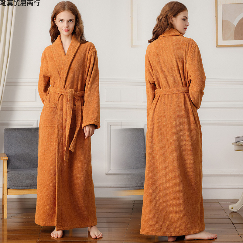 100% Cotton Towel Material, Universal Bathrobe for All Seasons, Extended Length Bath Skirt, Nightgown for Men and Women, Hotel Beauty Salon Bathrobe 100% Cotton Towel Material, Universal Bathrobe for All Seasons, Extended Length Bath Skirt, Nightgown for Men and Women, Hotel Beauty Salon Bathrobe