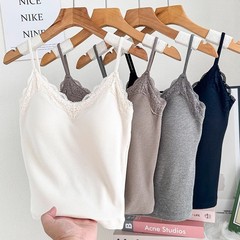 Autumn and winter suspender with chest pad for women with lace wool hairy beautiful back suspender vest outside with chest pad for women