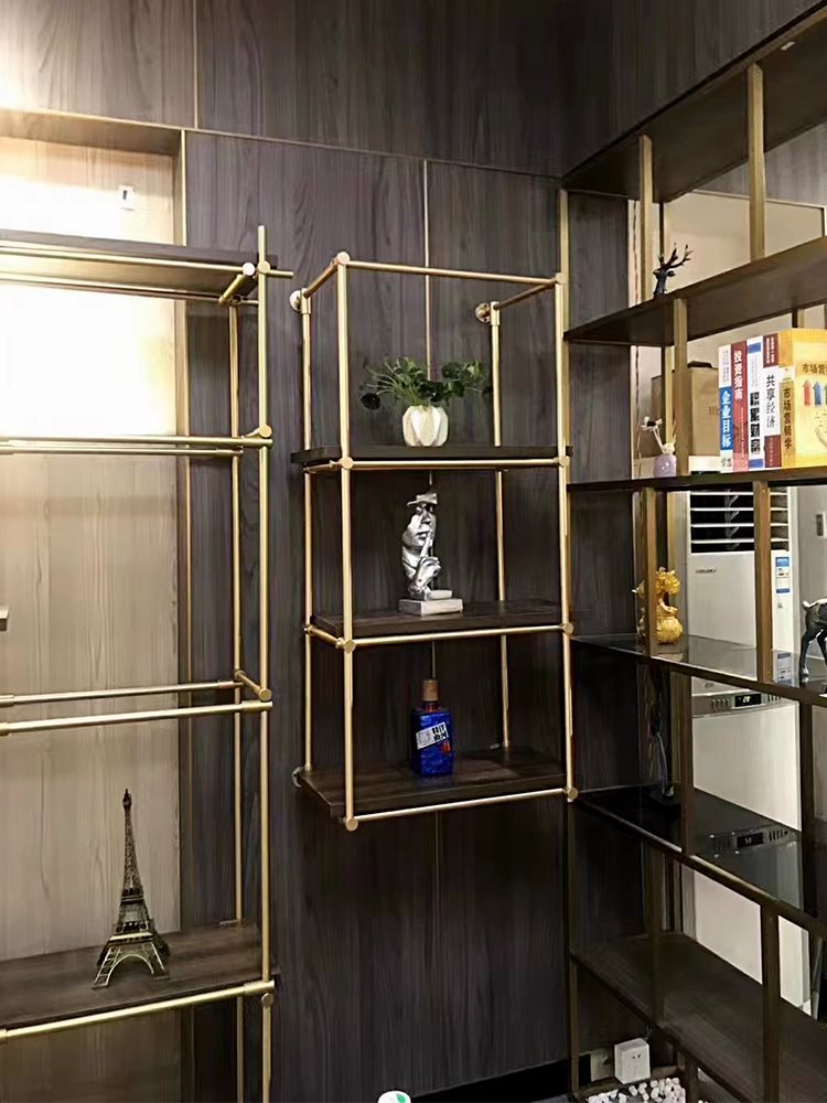 18mm Aluminum Alloy Round Tube Gold Storage Rack Normcore Hanger Bookshelf Wine Cabinet 11mm Black Column Display Rack
