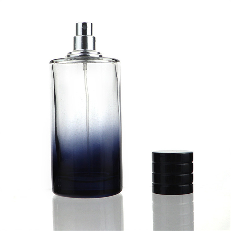 香水瓶喷雾瓶古龙批发厂家玻璃瓶120ml男士圆柱体加厚渐变色