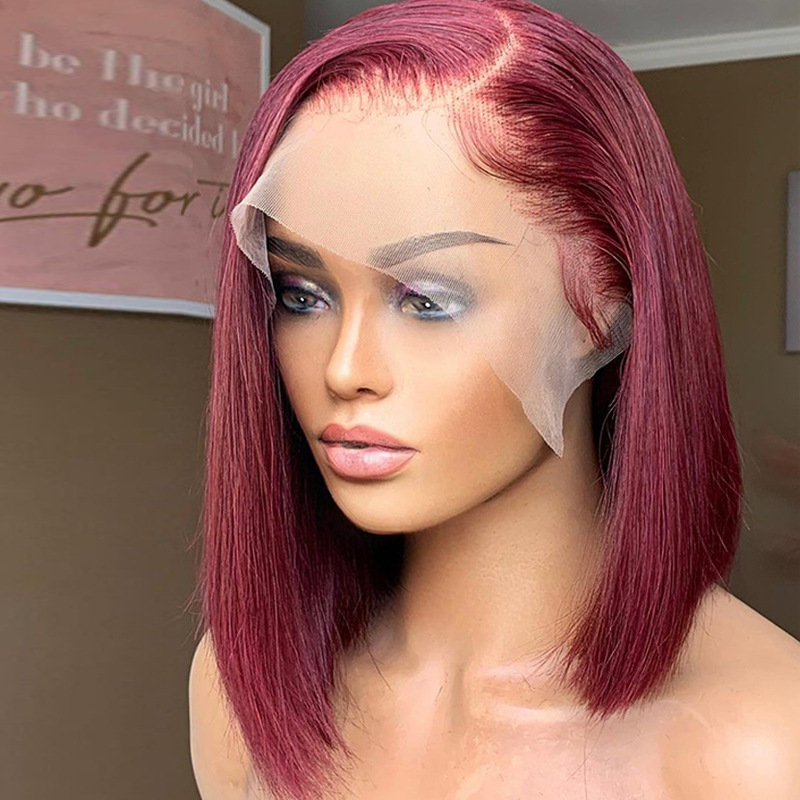 Cross-border vino rojo 99j corto Bob Peluca de encaje de pelo de la cubierta del insecto Bob peluca