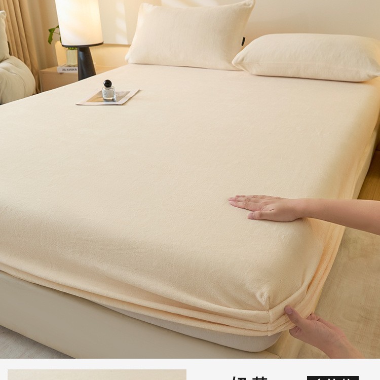 Leche cama de terciopelo 2026 nuevo invierno más terciopelo espeso brida de coral cama de terciopelo sábanas colchón cubierta protectora