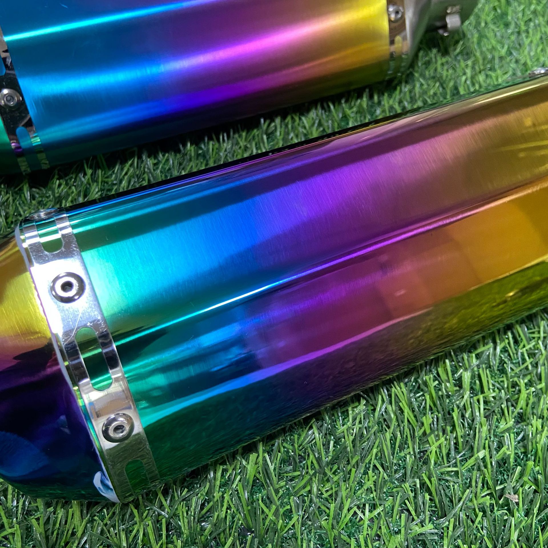 Motorcycle full-color exhaust pipe imitation race street race horizon domestic ninja 250RR race 350 450SR