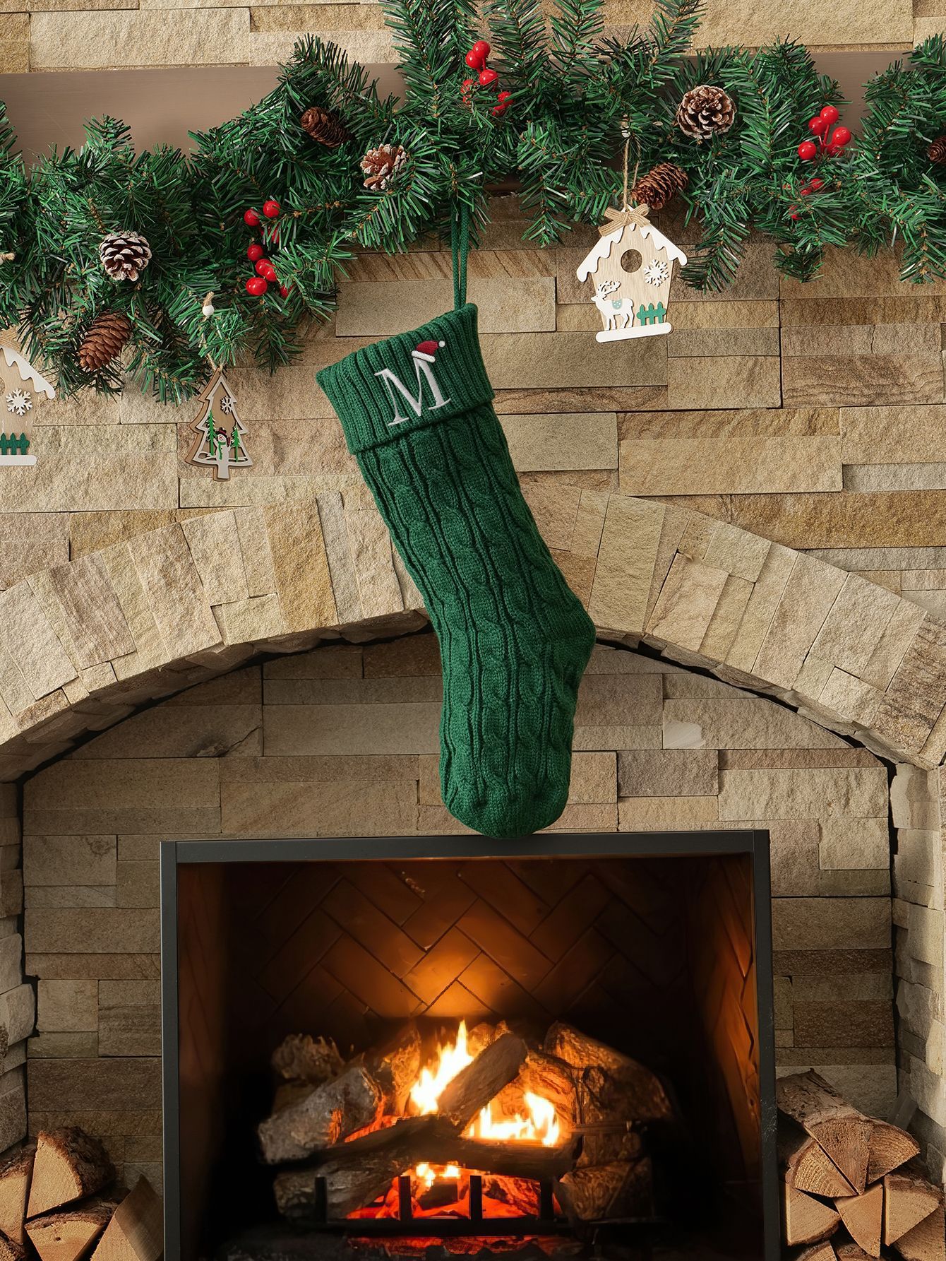 Amazon Europa y los Estados Unidos medias de Navidad personalizadas bordadas calcetines de letras de punto medias de regalo de Navidad colgantes fabricantes image 132