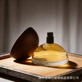现货100ml半圆香水瓶子配木盖子异形大容量香水瓶高端