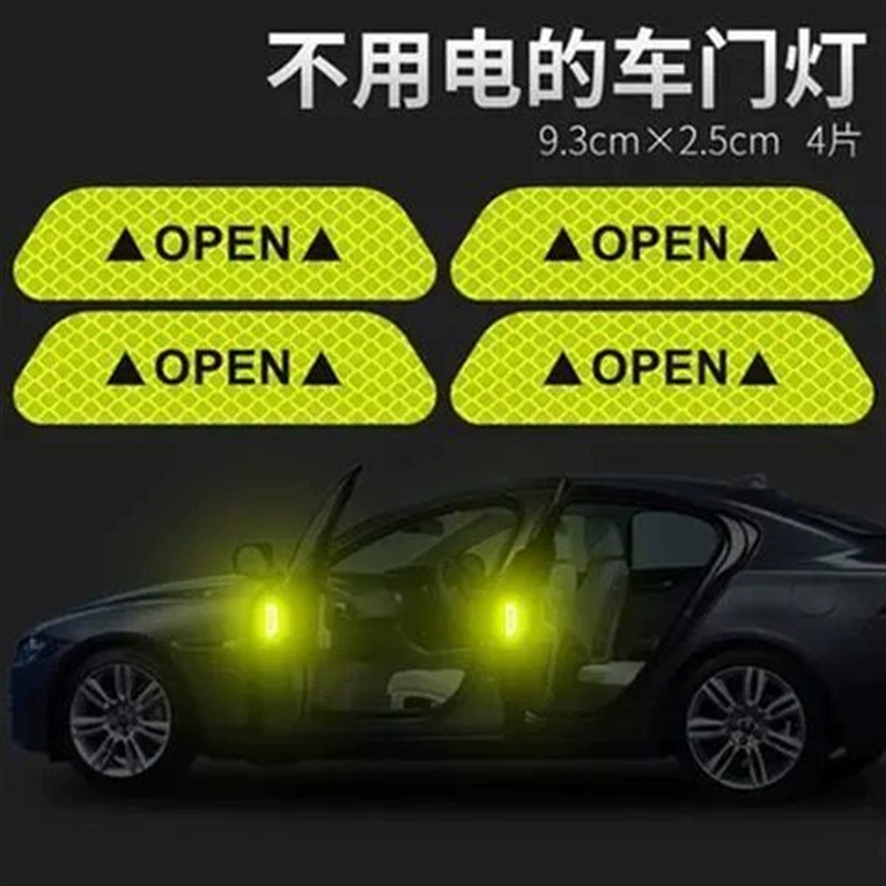 Стекло двери автомобиля Reflective sticker открытие двери предупреждение об столкновении, декоративная наклейка на кузов автомобиля