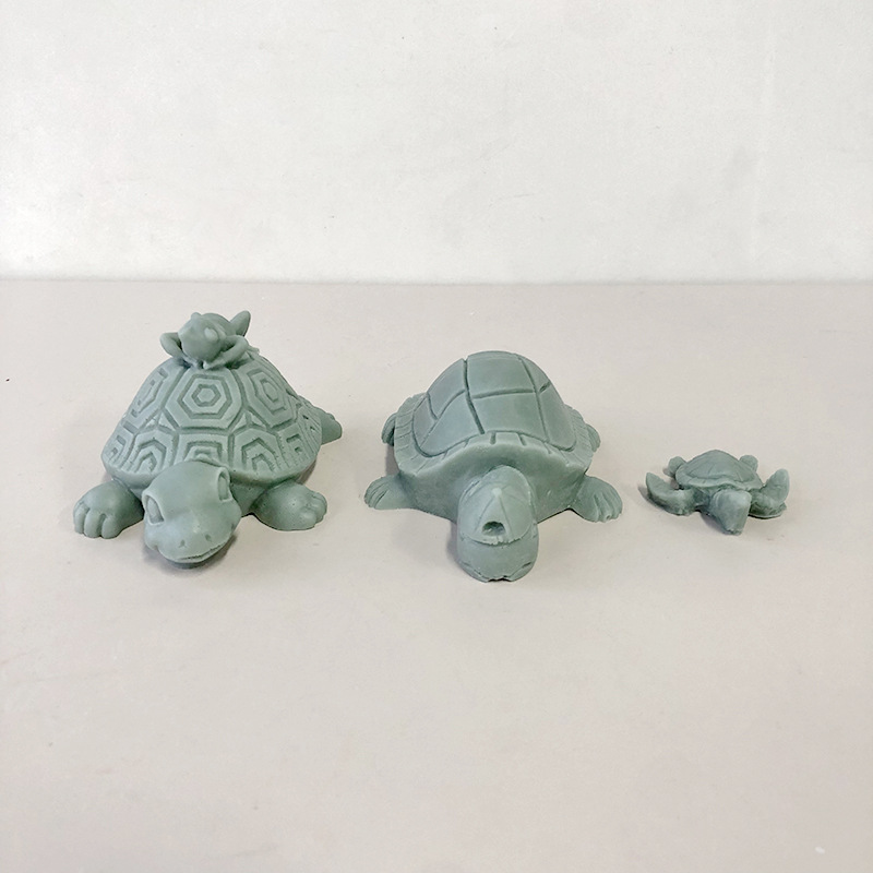 3D tridimensional tortuga de oro mousse pastel de hornear molde tortuga aromaterapia decoración de yeso jabón hecho a mano molde de silicona