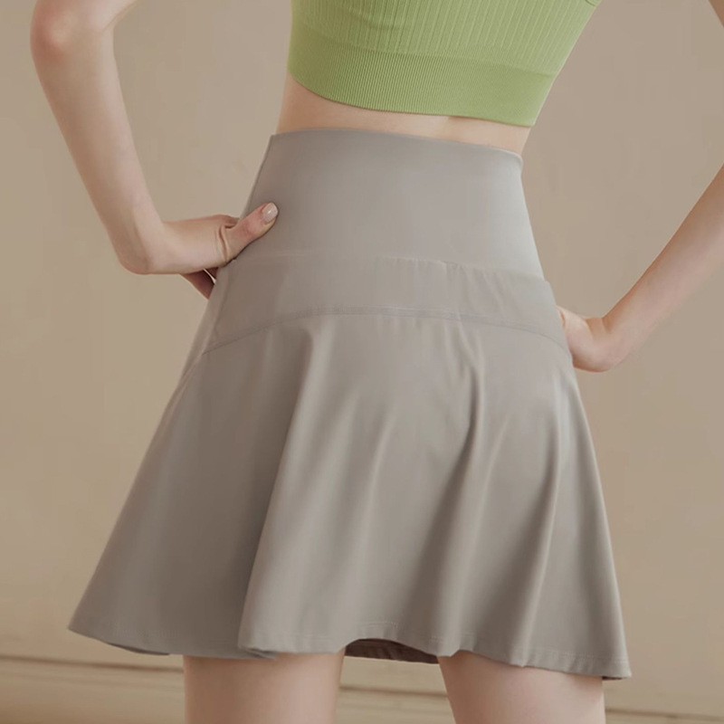 Sports Skirt Fake Two-piece Running Skirt Women's Summer Quick-drying Hip Covering Anti-walking Breathable Tennis Yoga Skirt