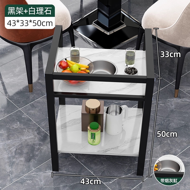 棋牌室可移动茶几麻将边几加粗加厚双层轻奢麻将桌专用烟缸茶水架|undefined