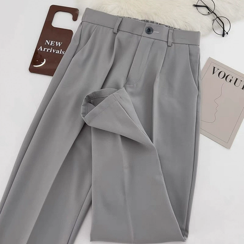 Мужские осенние брюки свободного прямого кроя, корейский стиль, повседневные