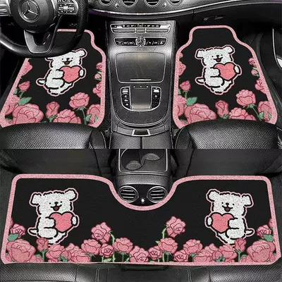 Avtomobil döşəmə paspasları — Floor Mats - rose-line-puppy-front-row-single-piece-5065cm