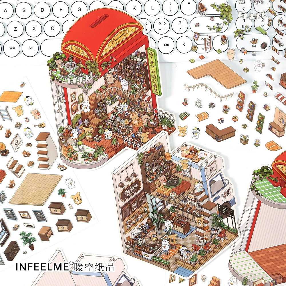 Фоны для бизнеса Infeel.Me2.5D сегодня украшения, шестая серия наклеек для ландшафта DIY студентов