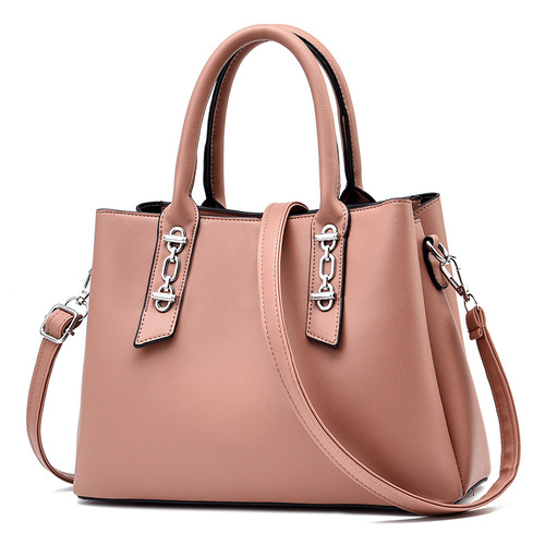 [Shichen Women's Bag]  New Solid Color Handbag Large Capacity Soft Leather Casual Atmosphere Women's Bag Shoulder Bag