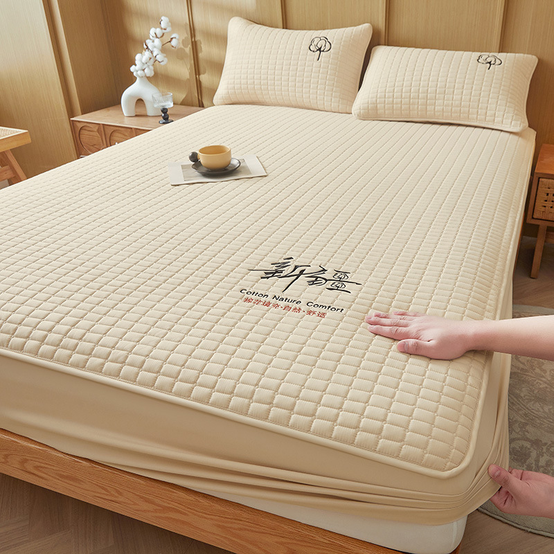 New Type A embroidered bed hat Xinjiang cotton-filled quilted bed hat single mattress protector cover all-inclusive non-slip