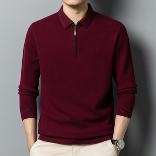 2025 Winter New Men's Wool Sweater Casual Thick Wool Lapel Men's Sweater Dropshipping X1020