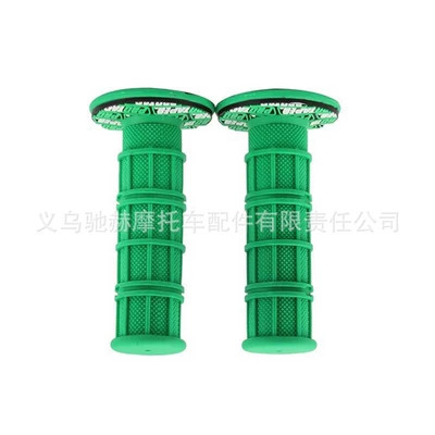 Directly supplied by the manufacturer, 22-24mm single-color modified handlebar grips for off-road motorcycles, shockproof and non-slip throttle grips (Motorcycle Handle Cover) - green