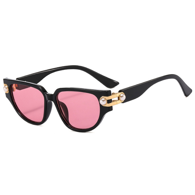 2024 nuevo marco pequeño transfronterizo moderno ojo de gato perla tendencia gafas de sol Europa y América de alta gama ropa de calle imprescindible