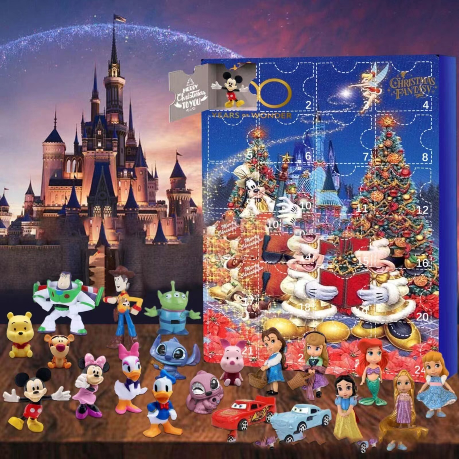 thumbnail image 1 of Calendario de Adviento de Navidad Adornos y decoraciones Caja sorpresa de Stitch para el diseño del hogar Caja sorpresa navideña creativa con el perro Bluey, 1 of 4