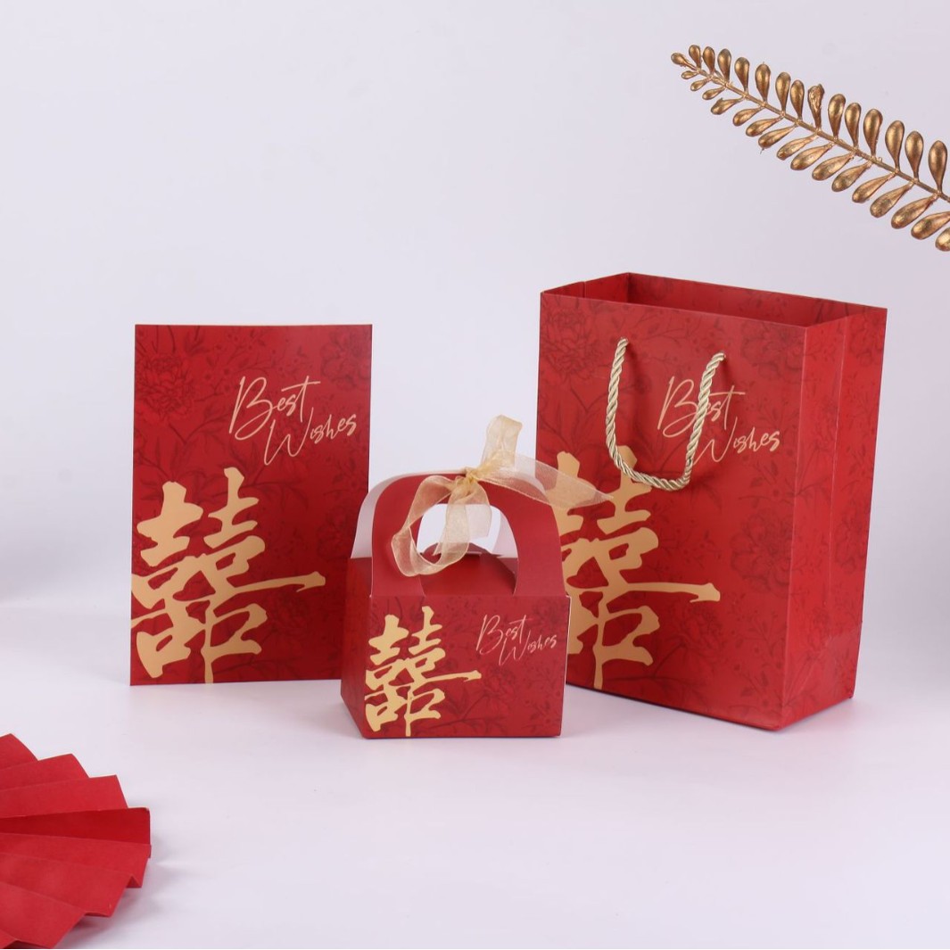 喜糖盒子新款结婚喜糖盒婚礼喜糖包装盒空盒伴手礼手提喜糖袋喜盒