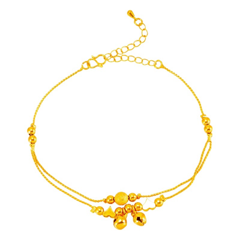 Luz de lujo imitación 18K oro tobillera mujer playa joyería Corea simple moda personalidad pie joyería arena oro al por mayor