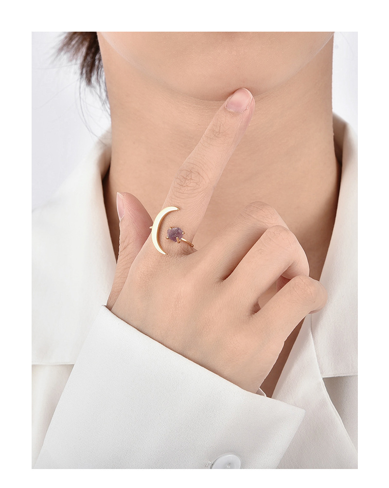 Women'S Gender Moon, Plating Design Fashion Moon Copper Ring, Ring Jewelry Moon Plating Artificial Gemstones Copper Rings