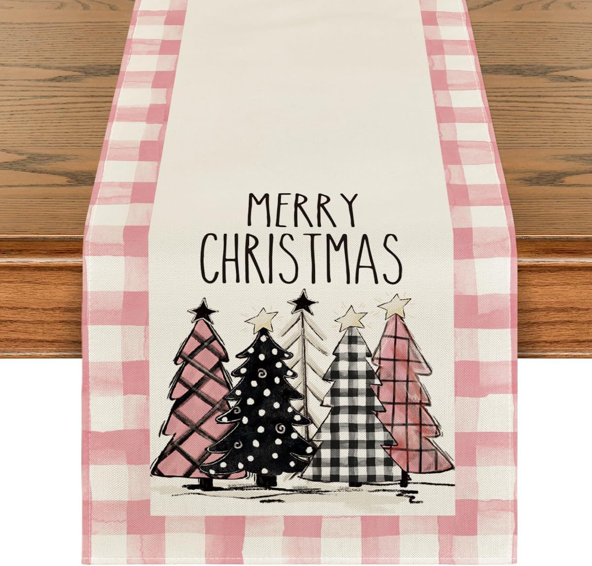Transfronterizo 2024 Amazon nuevo árbol de Navidad festivales lino tabla bandera tabla de comedor tabla bandera de té image 18