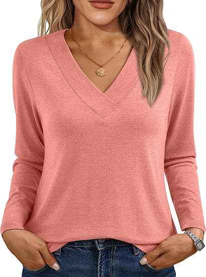 Amazon transfronterizo V-collar camisa de manga larga otoño / invierno 2025 nuevo comercio exterior ropa casual de mujer cintura camiseta de punto image 4