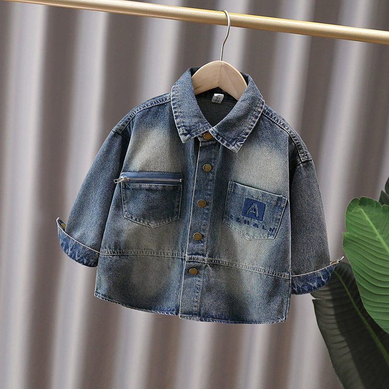 Children's spring shirt for boys, thin long-sleeve
