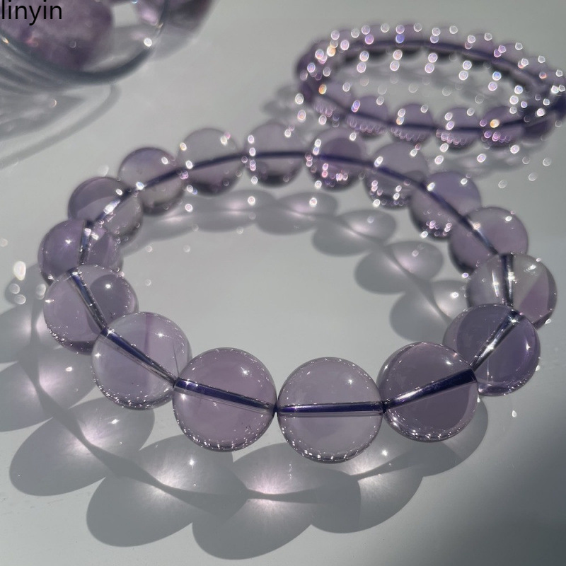 Bolivian Amethyst Sky Mirror Full Body Natural Bracelet Girls Purple Bracelet Summer Amethyst