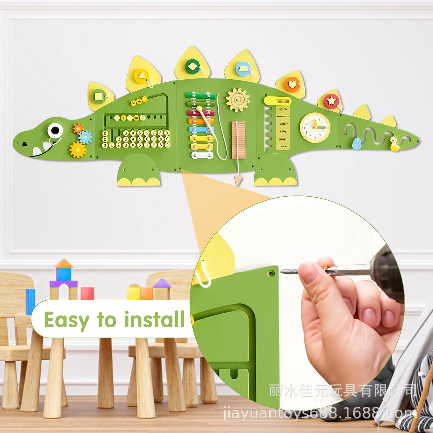 Monläurd Montessori Busy Board Sensorik Board Holzspielzeug Wandspielzeug für Jungen und Mädchen ab 6 Monaten