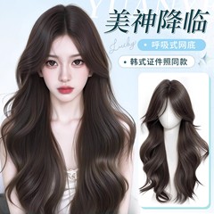 假发全头套女仿真发自然大波浪八字刘海蓬松长卷发日常整顶假发套