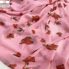 厂家直销 新款花卉面料雪纺印花布料连衣裙春夏服装吊带衫