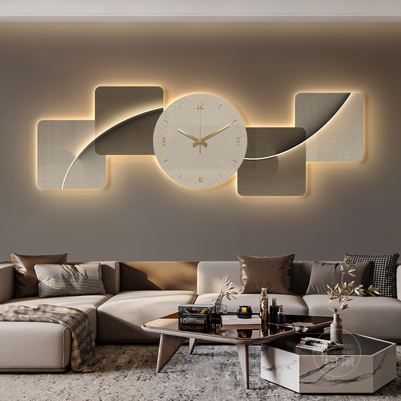Modern Light Luxury Living Room Decorative Painting 2025 New Italian-Style Sofa Background Wall Clock Painting Wall Clock with a Sense of Sophistication