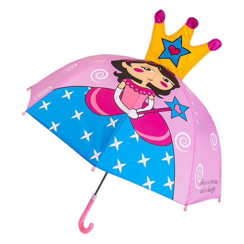 Paraguas para niños paraguas de bebé femenino paraguas para niños impreso mango largo paraguas para niños pequeños logotipo impreso Princesa paraguas jardín de infantes