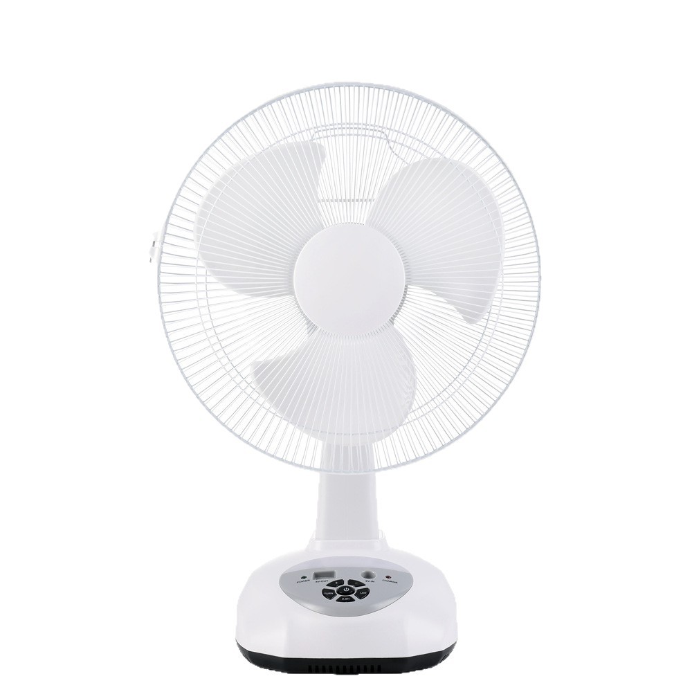 Ventas calientes de Oriente Medio y Sudeste Asiático 12 pulgadas de tres hojas 6V ventilador de carga multifuncional con una sola unidad de carga solar