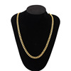 Fashionable jewelry, men's golden necklace, European style, 750 sample gold, 6mm, wholesale