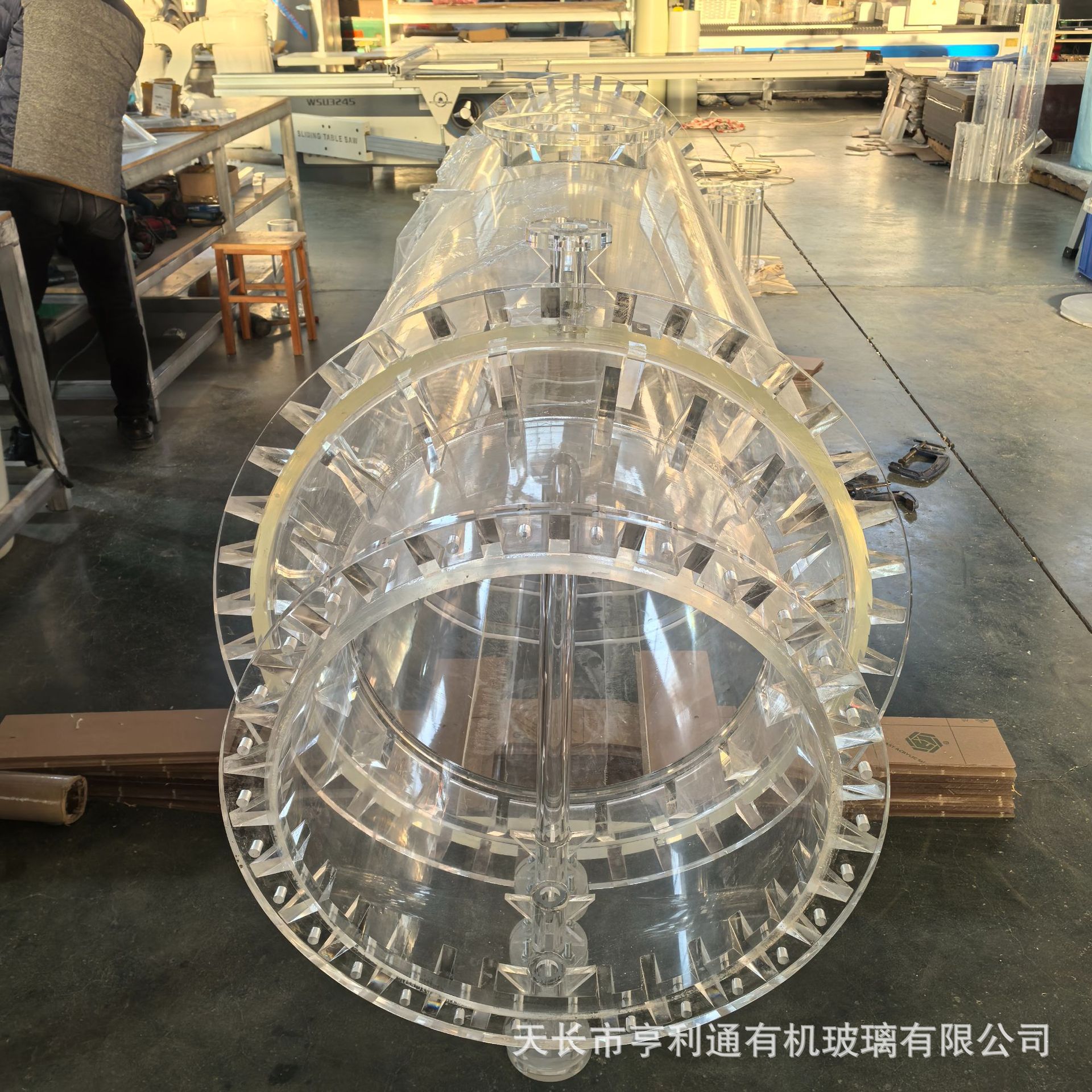 厂家销售高透明亚克力有机玻璃圆柱形管实验仪器法兰水箱加工