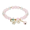 S033-Glass imitation jade lily of the valley flower bracelet-pink and white#SZ243