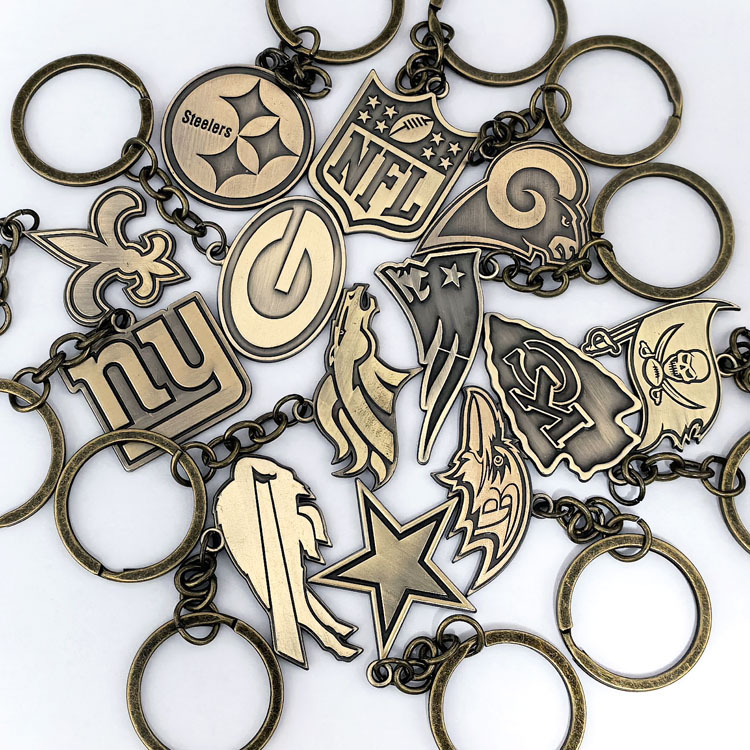 Nfl Ravens Broncos Saints Packers New York Giants Rams Chiefs Football Team Logo Keychain Trinket