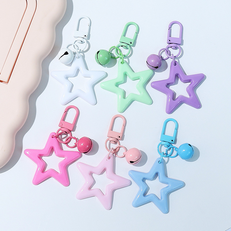 Colorful Cut Out Five-Pointed Star Acrylic Jewelry Accessories 43*46Mmdiy Jewelry Accessories Pendant Keychain Pendant