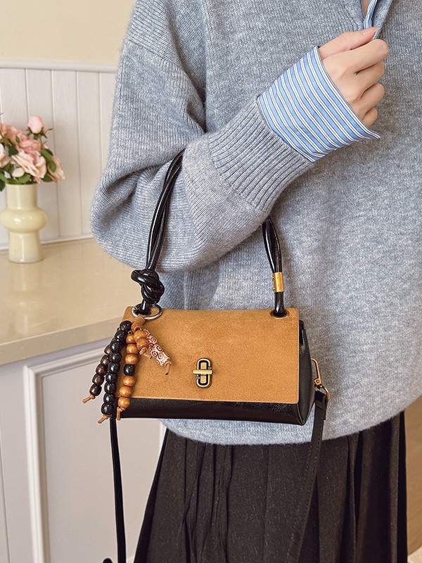 Nuevo nicho de comercio exterior coreano diseño de bloqueo exquisito bolso pequeño estilo francés simple versátil bolso de hombro portátil